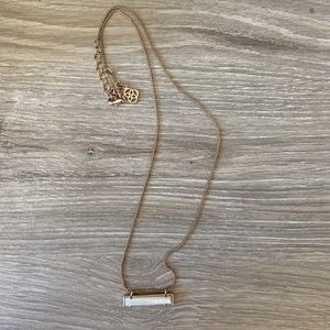 Kendra Scott Leanor Necklace Rose Gold Pearl Bar Pendant